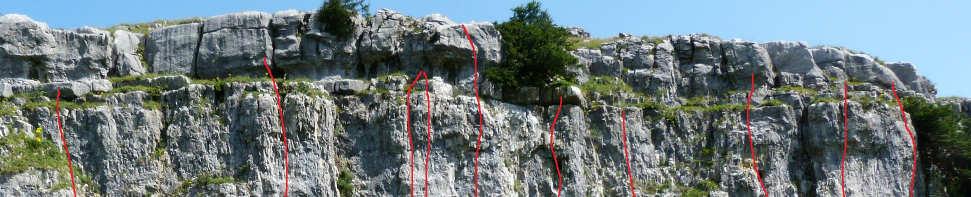 Main Buttress Sport Routes Starting just to the left of the limiting corner the lines are all