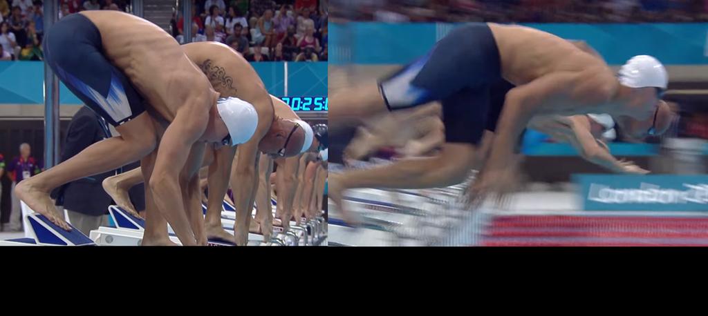 Figure 3: Illustrating the time taken to exert all power to accelerate to maximum speed 5 Using a slow motion recording of Nathan Adrian's Gold medal race in the London 2012 Olympics 100m Men s