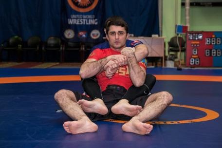 Half-guard is the guard position where the athlete on bottom position has one of the top athlete s legs trapped between his legs.
