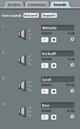 Then add some sound effects in the Sounds tab.