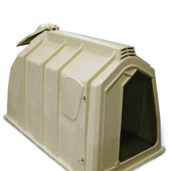 FEATURES + More useable interior calf space than other similar hutches + The most efficient rear-bedding door of its kind + Superior ventilation provided by both ridge top vents and an adjustable