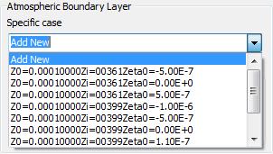 Atmospheric boundary layer data Select previously calculated wake data or choose Add new in the case drop-down list.