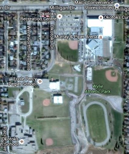 PARKING Please use PERCY PEGLER SCHOOL on OKOTOKS DR. parking lot. Overflow parking is at the back of recreation center.