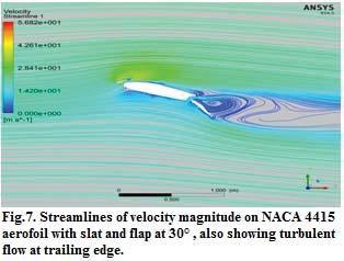 VIII. CONCLUSION The results obtained from the CFD analysis of single-slotted flaps fixed at 30 degree and Leading- edge slats at 20 degrees was the ideal for getting maximum lift coefficient (C lmax.