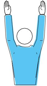 1 Lift the extended arm, the palm of the hand facing upwards