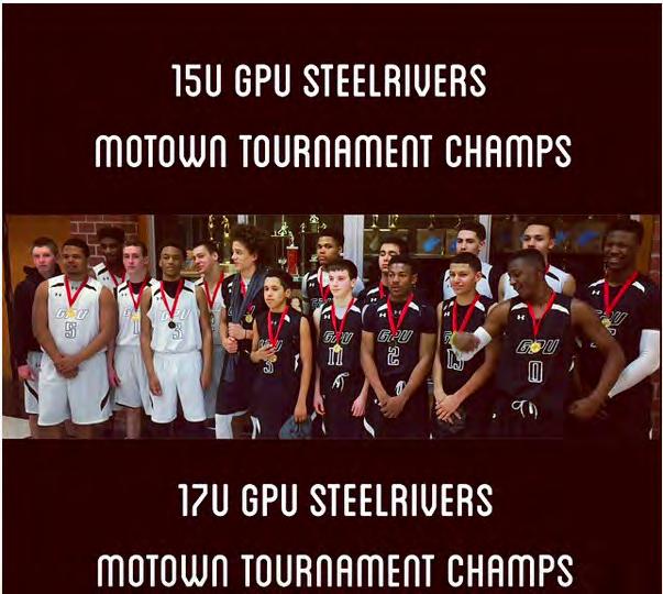 The 15U and 17U GPU Steelrivers, coached by Coach Deanes and Coach Sessions, respectively, both won the Motown Tournament