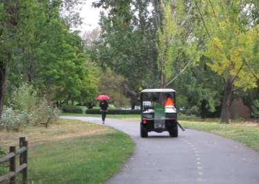 Volunteers are used by many communities to patrol and conduct light maintenance along greenways.