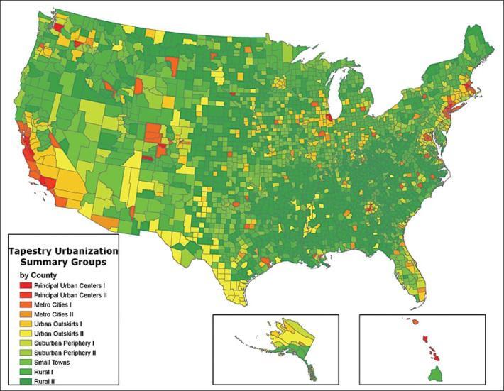 4 P a g e Urbanization in the US (Green denotes rural areas) Tree Cover in the Eastern US Assumption 3 - There will be no significant emigration or immigration of the elk.