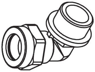 Examples of a straight coupler and an elbow: 15mm compression to G1/2 male are shown here: Remember: a blanking plug is supplied (see 4.6) & can be used on one outlet.
