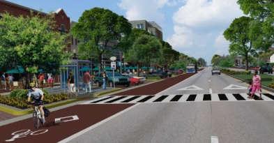Conceptual Strategies Pedestrian Elements Wider Sidewalks Shade Trees Pedestrian signals