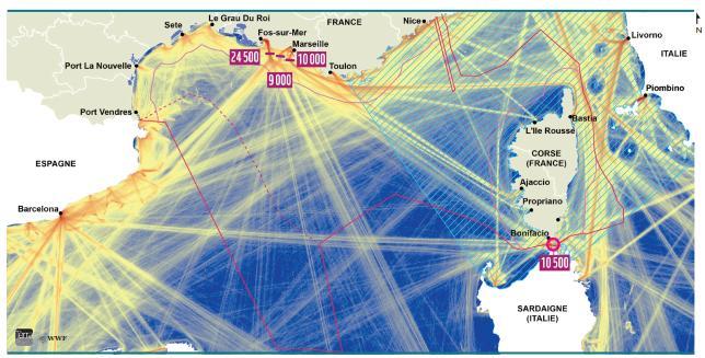 The Problem How is the maritime traffic in Pelagos? AIS signals for all vessels in 2014.