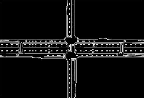 This design typically allows for a narrower bridge width than the single roundabout interchange.