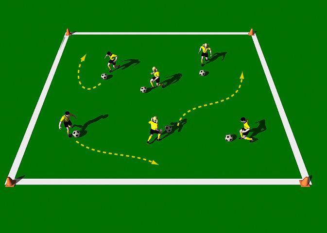 Week Three Drill Three Show me the Moves Exercise Objectives: This practice is designed to improve the player s technical ability when dribbling and running with the ball.