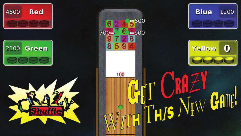 Crazy Shuffle This game is a high score game with the target area comprised of 16 colored