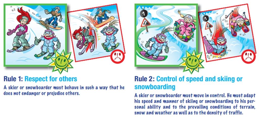 10 FIS Rules for the Conduct of Skiers and Snowboarders Please