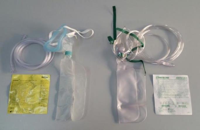 OXYGEN MASKS Oxygen mask with reservoir bag is recommended for maximum therapeutic efficiency. We recommend using the mask closed and exhaust valves clogged.