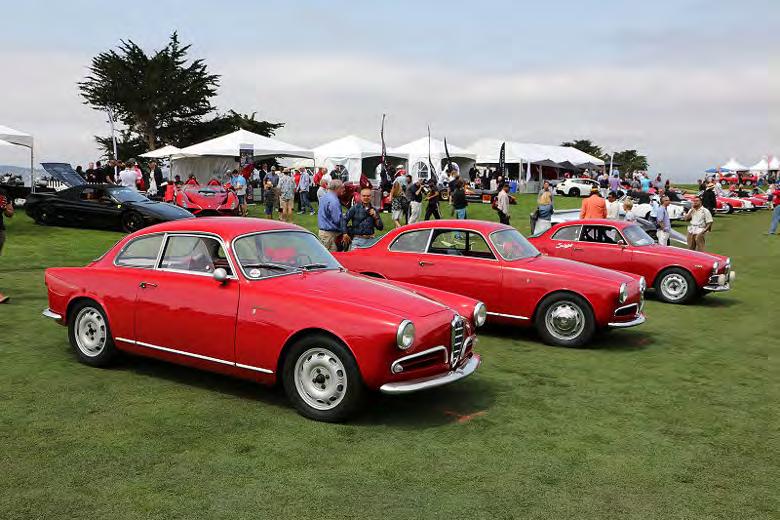 Alfa Sprints at Concorso Italiano, including a rare early Veloce 1300 with plexiglass side windows. The 32nd annual Concorso was held at Blackhorse/Bayonet golf course California, on August 19, 2017.