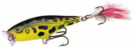 Rapala Skitter Pop Code: SP/SSP Saltwater Floating Topwater Famous popper-type surface swimming balsa-bodied lure Splashes and jumps occasionally on the top of the water Unique cup-shaped swimming