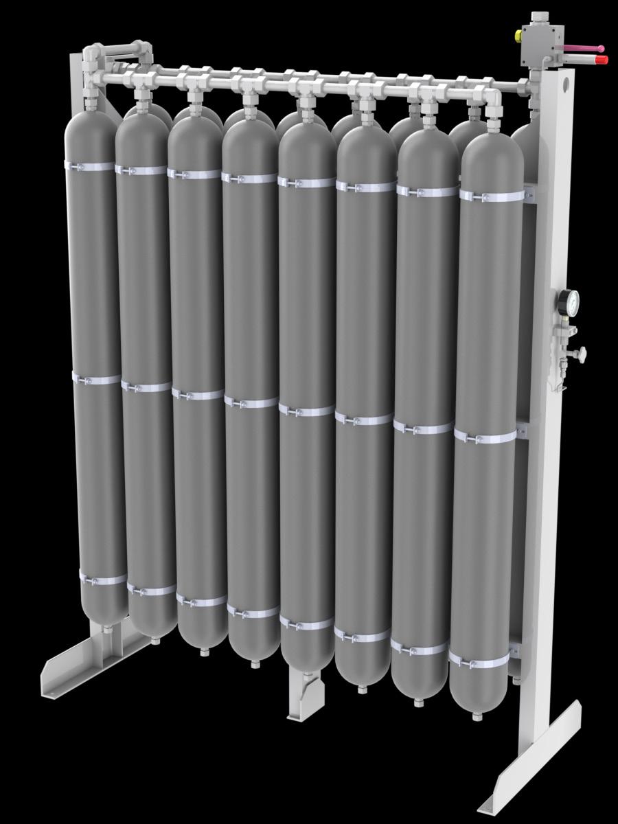 3.3. NITROGEN BOTTLES Nitrogen bottles in modular construcion: up to 24 bottles can be assembled on a frame in
