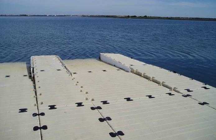 Figure 23 Floating docks with sloping ramps into the water for launching Multi-use Ramps When the