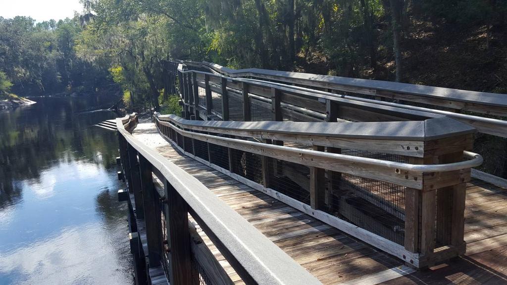 Figure 29 ADA accessible ramp from a high bluff that needs three switchbacks to get access to the water on the Suwannee River.