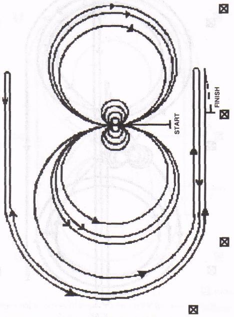 REINING PATTERN NUMBER 6 (AQHA1996) MARKER Beginning at the center of the arena facing the left wall or fence. 1. Complete 4 spins to the right. 2. Complete 4 spins to the left. Hesitate. 3.