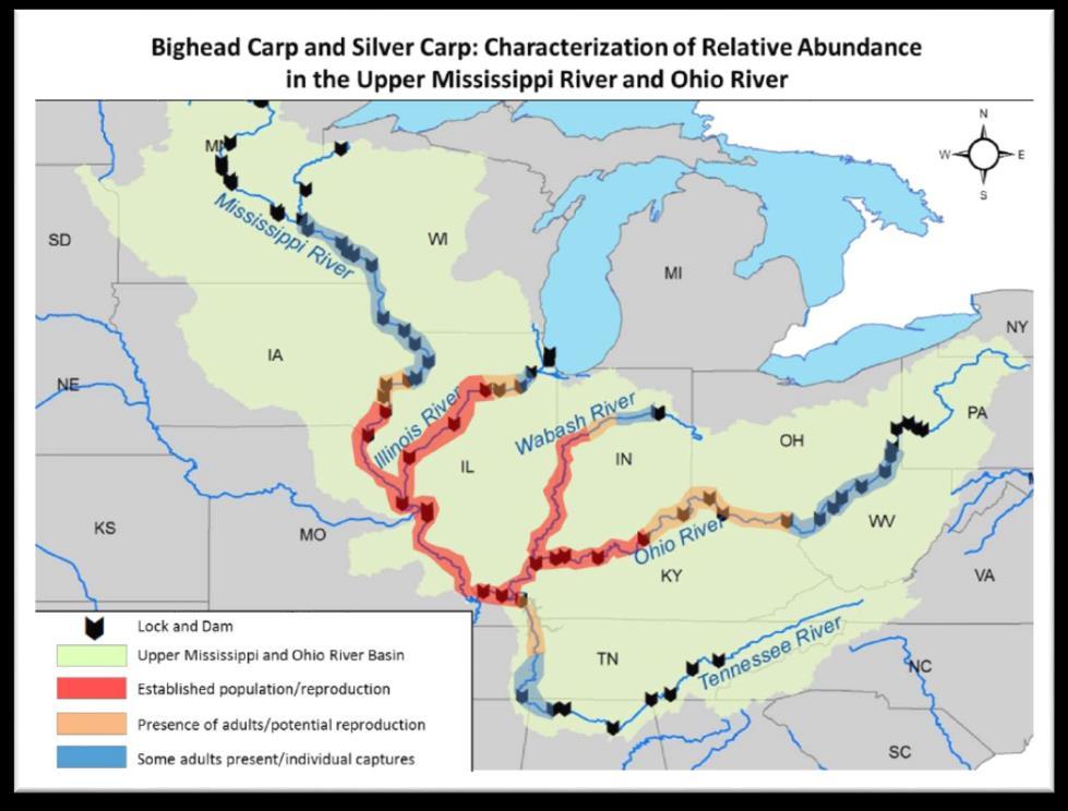 Asian Carp Collaborative 5 Management WRRDA and Asian Carp Prevention (PL 113 121, June 2014) Direction from Congress to the U.S.