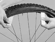 Repair the punture aoring to the manuals of the repair kit manufaturer or replae the inner tube by a new one. When you have remove the tyre, you shoul also hek the rim tape (a).