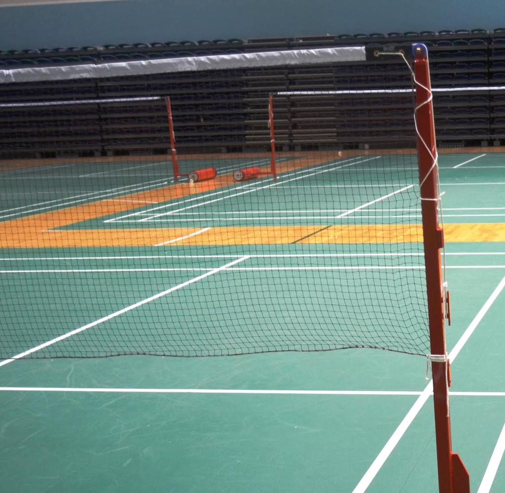Net The badminton net is made from high tenacity polypropylene. The net is 6.02 m long and 0.76 m high. The mesh width is an approximately 18 mm.