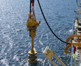 At a water depth of 37 m a 23 m long monopile of 2 m diameter was installed in an 11 m deep