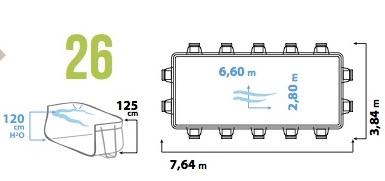 120 2.80 x 6.60 m. POP 120 26 BOA SWIMMING POOL KIT COMPLETE WITH BOA FILTER, VACUUM CLEANER, LADDER KITPOP26xB 3,894.