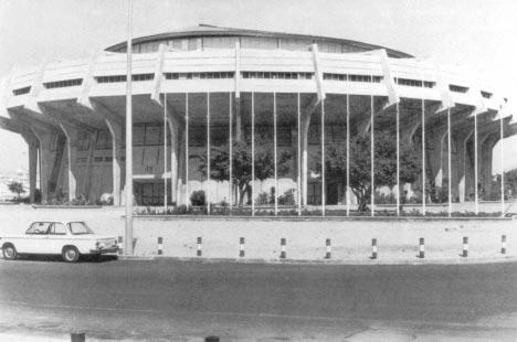 The covered stadium in Tel Aviv. coaches and the Army physical training school.