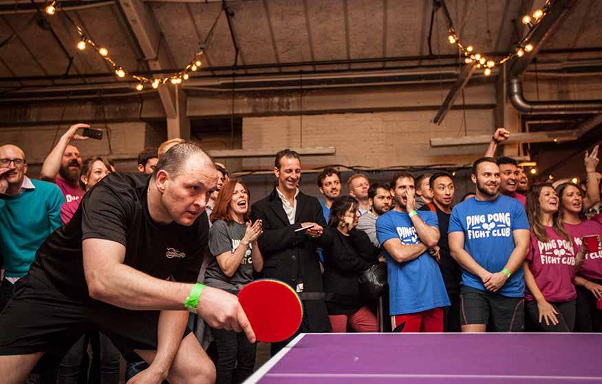 16 companies participate in Ping Pong Fight Club from all sectors. A chance to bond with your team mates, meet new people, connect with clients, network and compete!