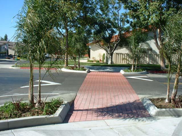 Raised Crosswalk Raised crosswalks, also known as speed tables, are used to physically slow traffic and raise visibility of pedestrians by physically raising the level of the