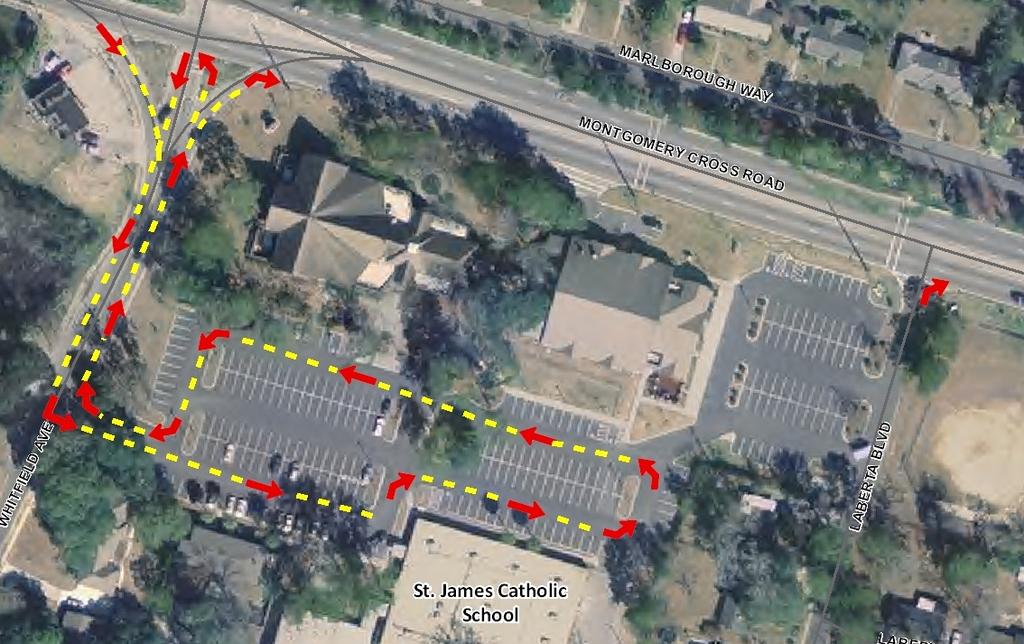 Figure 11: Proposed Modified Traffic Pattern at St. James School 8.