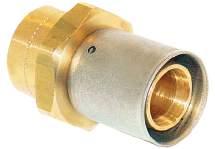 Radiant and hydronic piping systems MLC press fitting brass sweat adapters transition MLC tubing to copper pipe. Fittings come disassembled for sweating.