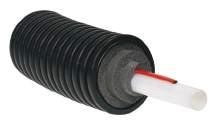 The pipe is surrounded by multi-layer, closed-cell, PEX-foam insulation and a water-resistant, corrugated HDPE jacket, making it ideal for directburial applications.
