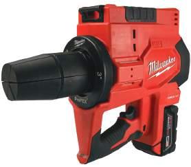 The kit includes the Milwaukee M12 ProPEX Expansion Tool; two M12 lithium-ion batteries; a 30-minute charger; ½", ¾" and 1" expansion heads; grease; and a carrying case.