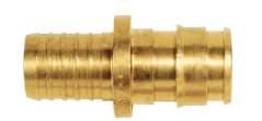 PEX plumbing systems ProPEX LF brass to polyethylene (PE) couplings ProPEX LF brass to polyethylene (PE) couplings transition black PE tubing (per ASTM D2737) to Uponor AquaPEX tubing.
