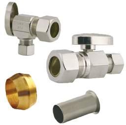 Note: Compression inserts and rings for the ½" PEX connections are included. LF brass compression stop valves LF4410500 LF Brass Compression Angle Stop Valve for ½" PEX 10 $19.