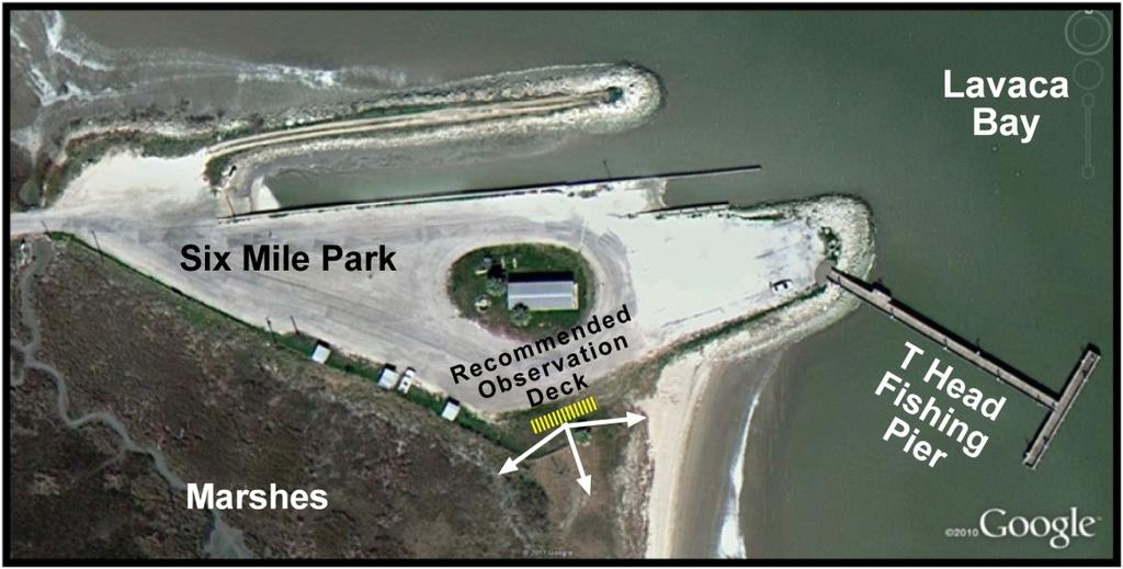 Figure 53. Location of the fishing pier at the Six Mile Park.