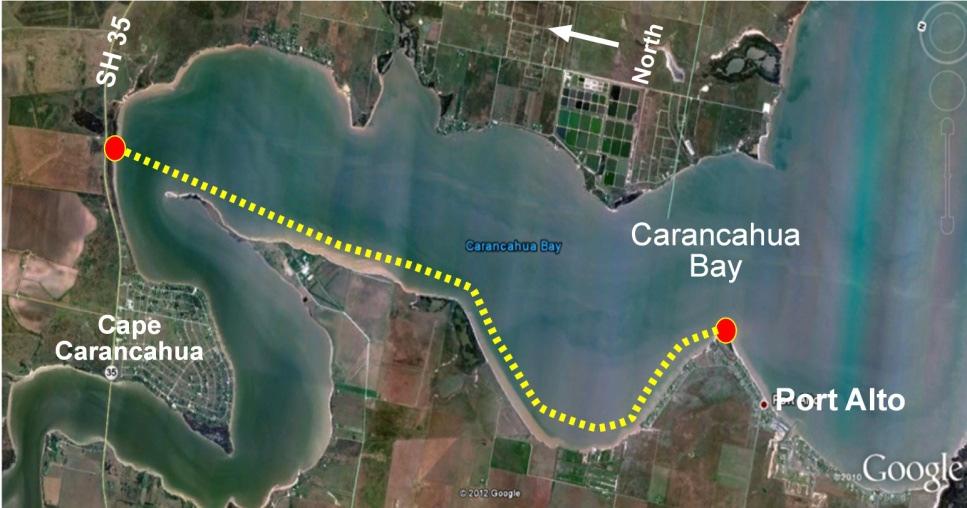 Zone E: Paddling Trails and/or Kayaking Access Points Several paddling trails and windsurfing sites appear available at Keller and Carancahua Bays. SH 35-Port Alto paddling trail.