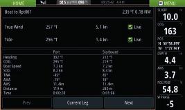 Navigation Data Indicator Shows name of active waypoint, mag/true heading reference and magnetic variation Start Line Data View essential start line