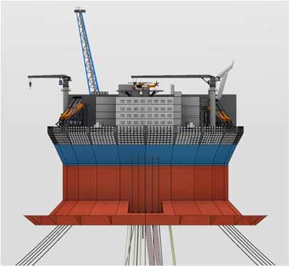 Hull Design Main Particulars Based on the design basis and design philosophy, the resulting main dimensions are: Description Hull Diameter (m) 93.00 Bilge box Diameter (m) 124.