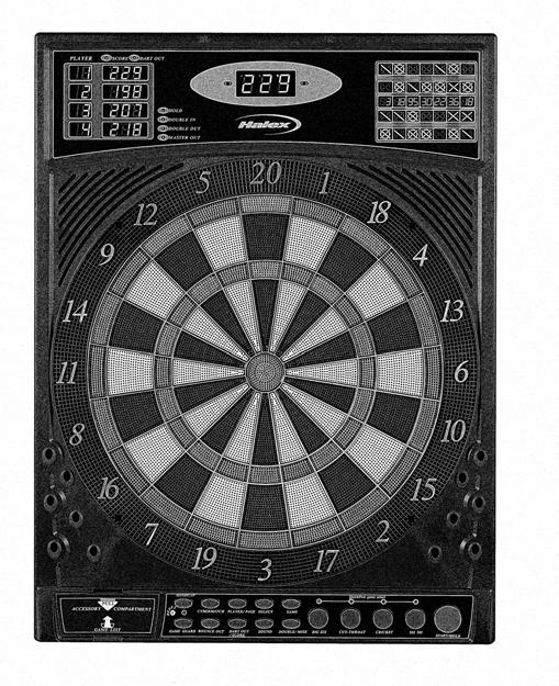 Tournament Master ST Electronic Dartboard _ 30 2 3 4 5 6 1 7 8 8 19 9 10 11 12 12 13 18 17 16 15 14 1. Player Indicator 10. Doubles Ring 2. Scoring Displays 11. Triples ring 3.