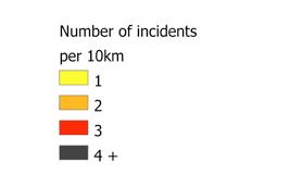 The number of mapped incidents is fewer than the actual number of incidents reported, as not all can