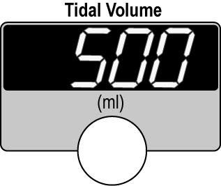 Chapter 5 - Controls Tidal Volume The Tidal Volume control is used to set the volume of gas delivered during Volume Control, PRVC and PRVS breaths (see Chapter 4 - Breath Types and Modes for