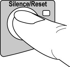 3) Push the Silence/Reset button once to silence the audible alarm and extinguish the Vent Inop LED.