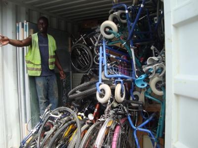 OFF-LOADING AND SELECTION OF BIKES The 20ft container bikes was off-loaded on the