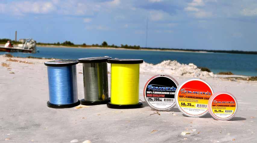 It is available in Green, Hi-Vis Yellow and Blue. Tensile strength range from 10 lb to 150 lb test. Spool sizes are 150, 300 and 2,000 yards.